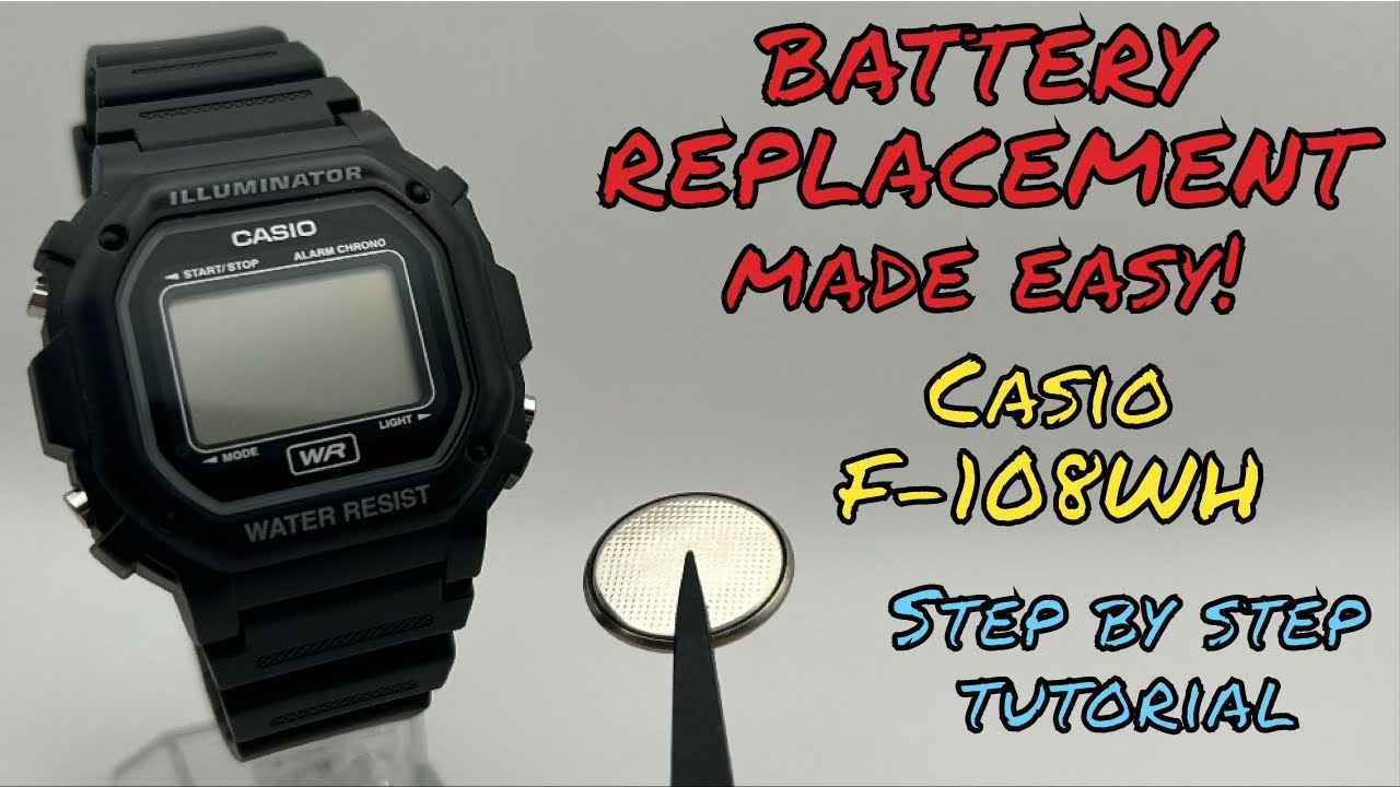 Replacing Casio F-108WH Battery MADE EASY! Step By Step Tutorial