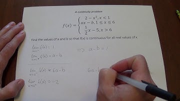 Finding values to make a piecewise function continuous