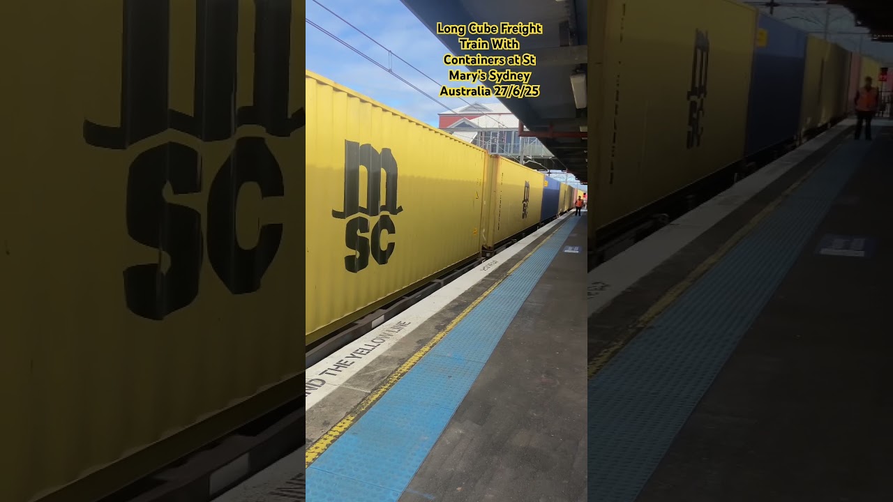Cube Freight Train With Containers at St Mary’s Australia 27/6/25 