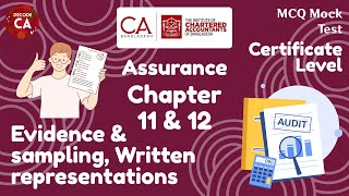 ICAB Assurance (Certificate Level) Ch 11 & 12 MCQs | Evidence & Sampling, Written Representations