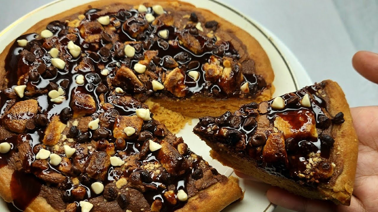 Chocolate Pizza Recipe Without Oven and Yeast by FoodCode