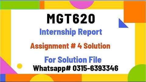 MGTI620 Assignment 4 solution internship report mgt619 #mgti620 #vu #internship FALL2024 mgti620