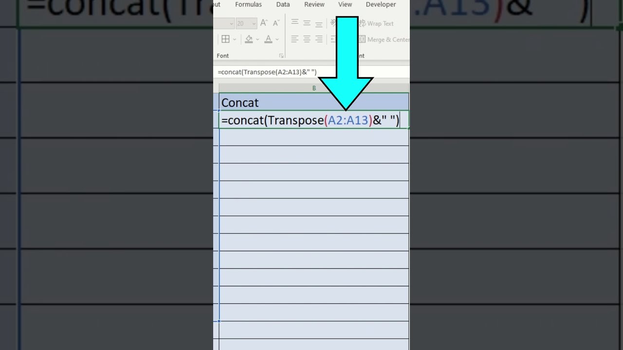 Excel Concat Function Flaw FIXED! #shorts 