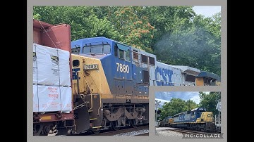CSX M372-13 with a YN2 SD40-2 trailing + Dash-8 as Mid-DPU @ Point of Rocks