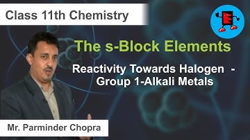 CBSE Class 11 Chemistry s-Block Elements Reactivity Towards Halogen  - Group 1-Alkali |Extraminds