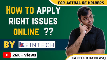 How to apply online for right issue with zerodha | Rights Issue Registrar kfintech