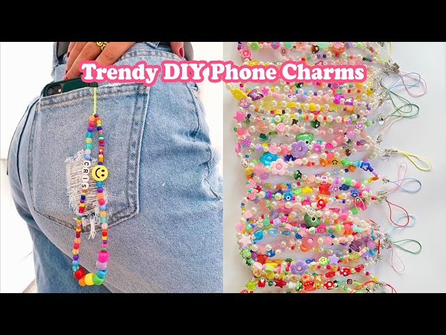 How to make trendy Pinterest phone charms TUTORIAL, How to tie a phone  charm?