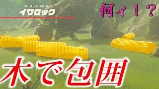 イワロックを木で包囲したら身動きできなくなるんじゃないか！？【ゼルダの伝説ブレスオブザワイルド】検証　実況