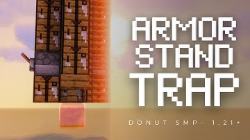 Simple Armor Stand Trap Build Tutorial for Donut SMP - Minecraft 1.21+