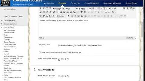 Blackboard Creating a Test that Pulls Questions from a Pool Set