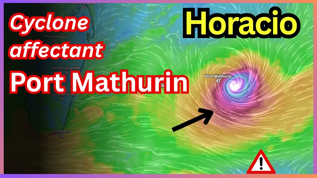 Cyclone Horacio affectant Port Mathurin