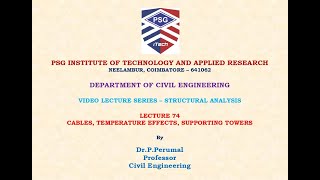 Structural Analysis - Lecture 74 - Cables and Suspension Bridges