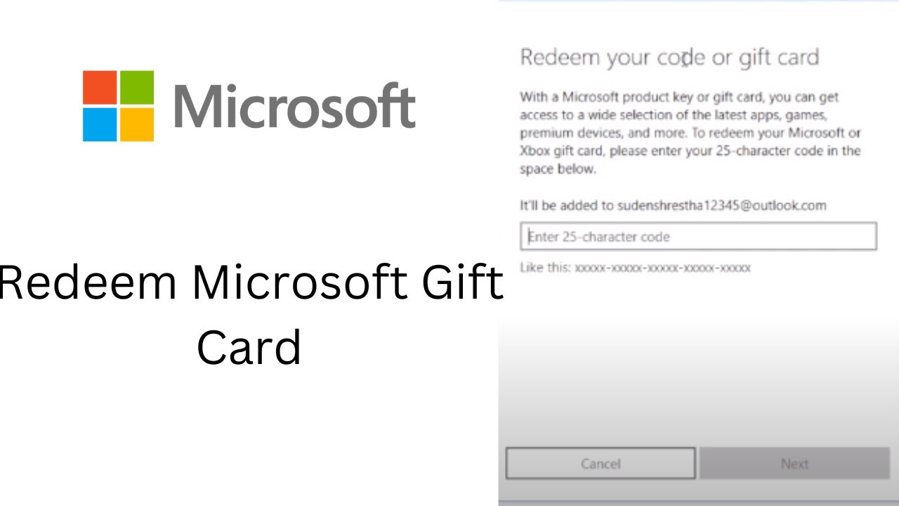 How to redeem gift cards and codes