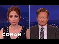 Ellie Kemper & Conan Compare Resting Bitch Faces | CONAN on TBS