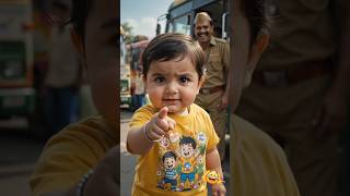 😂 "To Jao Na!" 🤣 Baby Ka Jawab Sun Kar Bus Wala Shock Ho Gaya! | AI Baby Comedy Shorts #shorts