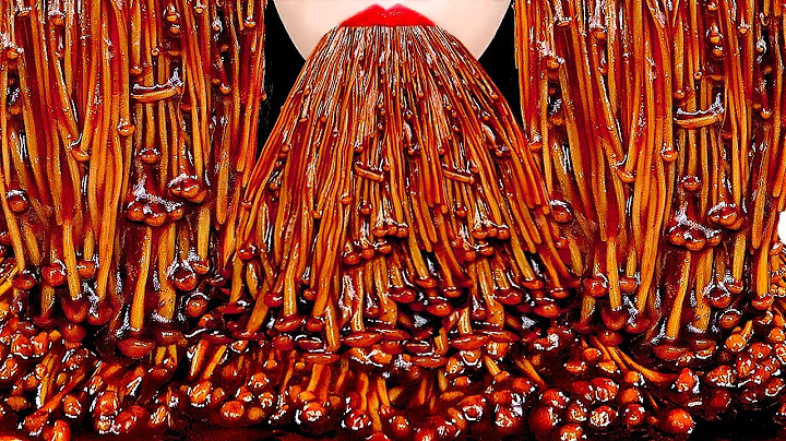 ASMR SPICY BLACK BEAN ENOKI MUSHROOMS 짜장불닭 팽이버섯 먹방 咀嚼音 えのき EATING SOUNDS MUKBANG ZOEY ASMR モッパン