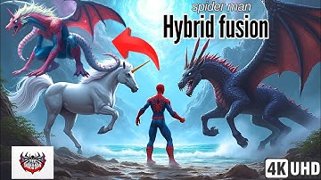 Open up your imagination! When Spiderman hybrid fusion animals, ai generated image