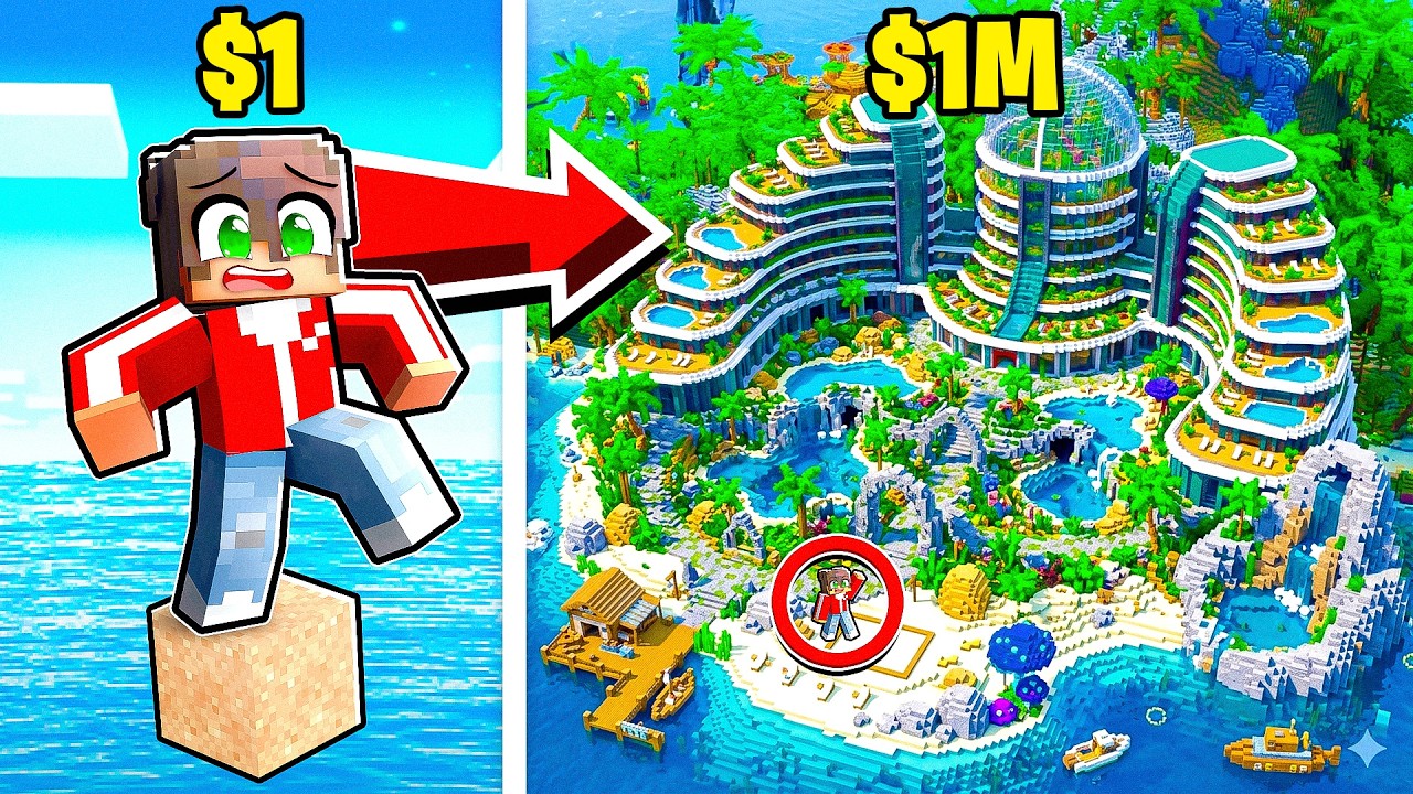 1€ VS 1.000.000€ ΝΗΣΙΑ στο MINECRAFT!?