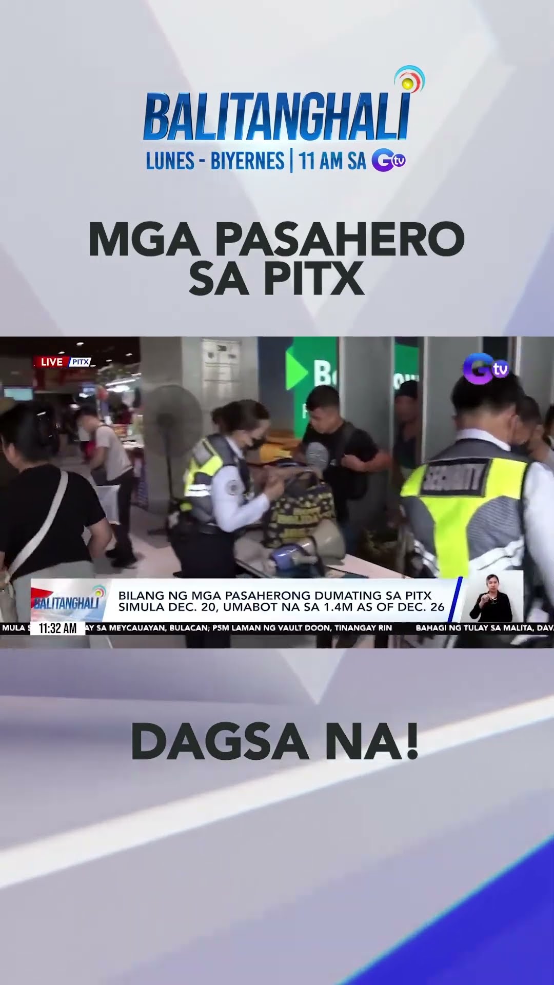 Bilang ng mga pasaherong dumating sa PITX simula Dec. 20, umabot na sa... #shorts | Balitanghali