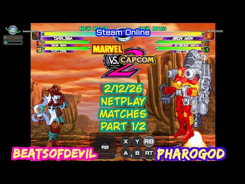 MvC2 BeatsofDevil (Dhalsim-Ironman-Cyclops/Tron) vs PHAROGOD (IM-Strider-Doom/Commando) 2/12/26 1/2