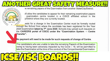 ANOTHER SAFETY PRECAUTION BY THE CISCE COUNCIL!! LATEST NOTICE FROM THE COUNCIL FOR INFECTED ONES!