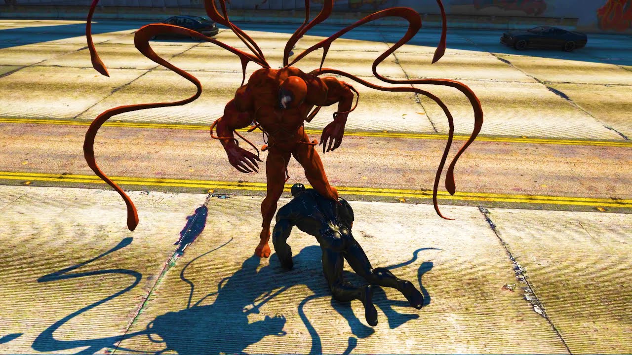 GTA 5 Ultimate Graphics Mod Carnage VS Venom Fight