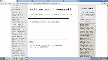 Text Areas & CSS