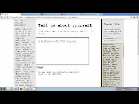 Text Areas & CSS