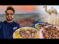 We cooked small camel meat  in desert picnic old style arab food