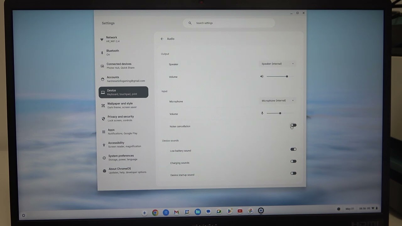 How to Enable & Disable Microphone Noise Cancelation on Acer Chromebook Plus 515?