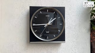 CITIZEN ELITRON E0302 EK-138 Vintage Wall Clock Black Modern