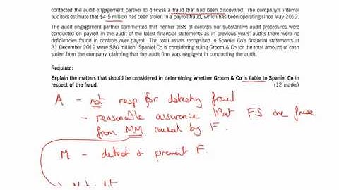 Fraud & Error - ACCA  AUDIT AAA/P7/F8 - Lec # 08-04