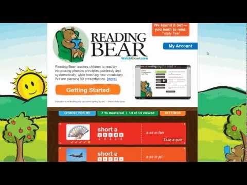 Learning to Read with Reading Bear - free phonics tutorial