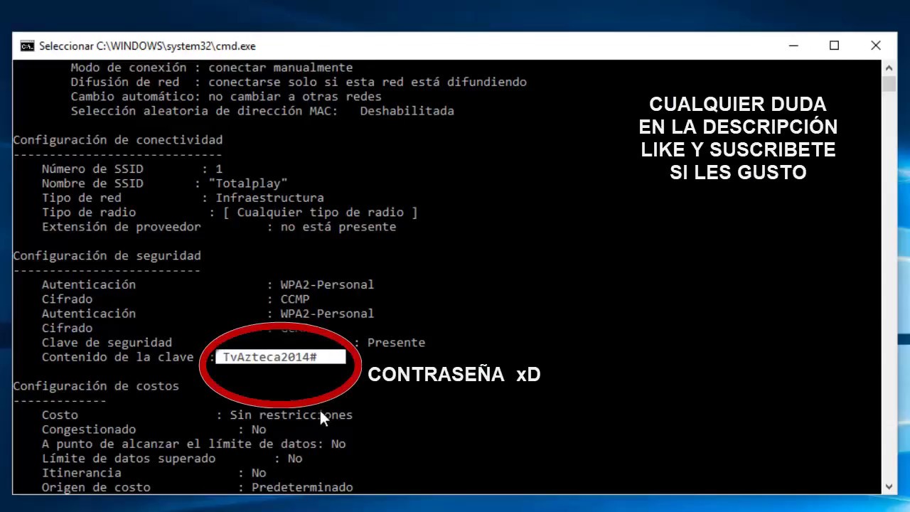 Descifrar claves wifi cmd