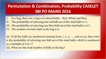 Permutations & Combinations, Probability | Caselet DI Puzzle | SBI PO Mains 2016