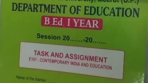 Contemporary India and Education (In Hindi) E-101 For B.ed 1st year Review of Sarva Shiksha Abhiyan