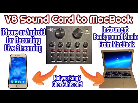 Recording or Live stream from iPhone or Android while background music from MacBook-w/ V8 sound card