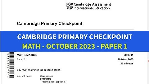Đề thi cambridge primary checkpoint - math - october 2023 - paper 1 - Simple English