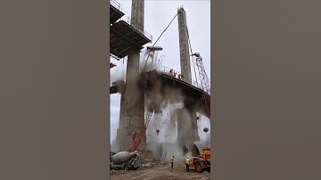 INSANE FOOTAGE! Massive Concrete Bridge COLLAPSES Completely 😱 Workers Run for Their Lives! #fail