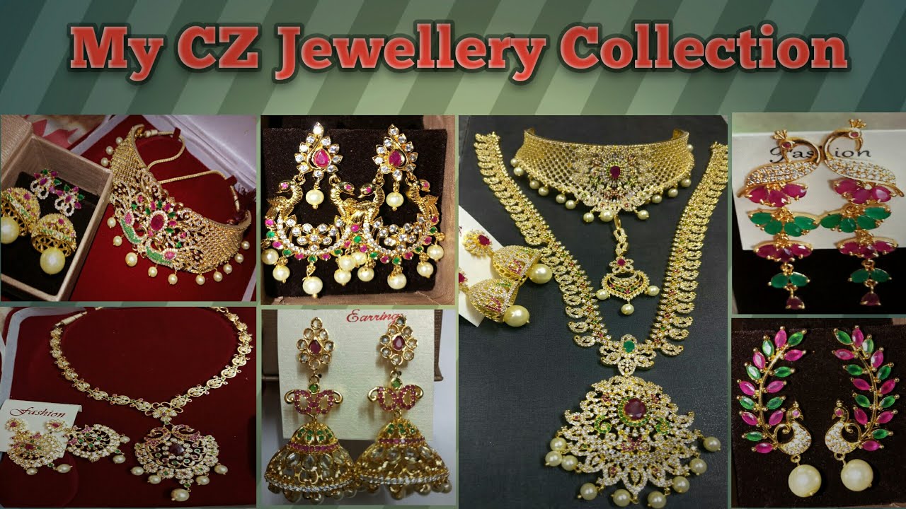 CZ Jewellery collection ||my 1gram gold jewellery || CZ stone onegram gold earrings 