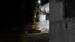 Excavator Demolition At Night #excavator #demolition #construction