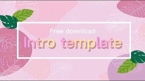 Animated Background for your Intro or Outro | Introduction Video Lesson | Free Template