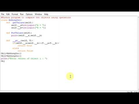 Python program to compare two objects using operators