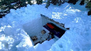 Solo Winter Bushcraft Camp and Cook
