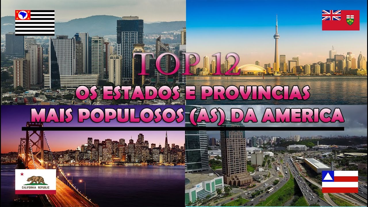 ESTADOS E PROVÍNCIAS MAIS POPULOSOS (AS) DA AMERICA