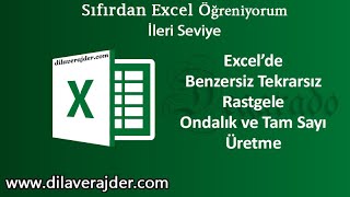 Excel Eğitim Dersleri 108 - Rastgele Tekrarsız (Benzersiz) Sayı Üretme