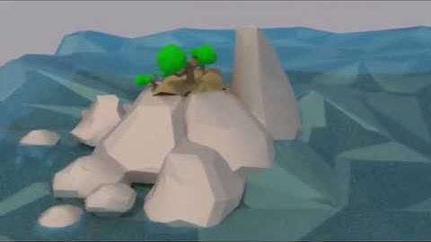 Small low poly island animation in Blender