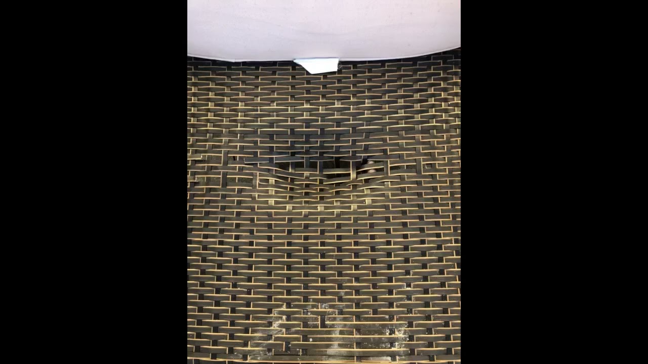 Patio Sense Coconino Wicker Lounge Chair, Mocha All Weather Wicker, Beige Cushion, Adirondack Style