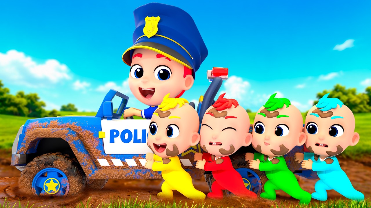 Ten In The Mud with Policeman | Learn Numbers | Tinytots Nursery Rhymes & Kids Songs