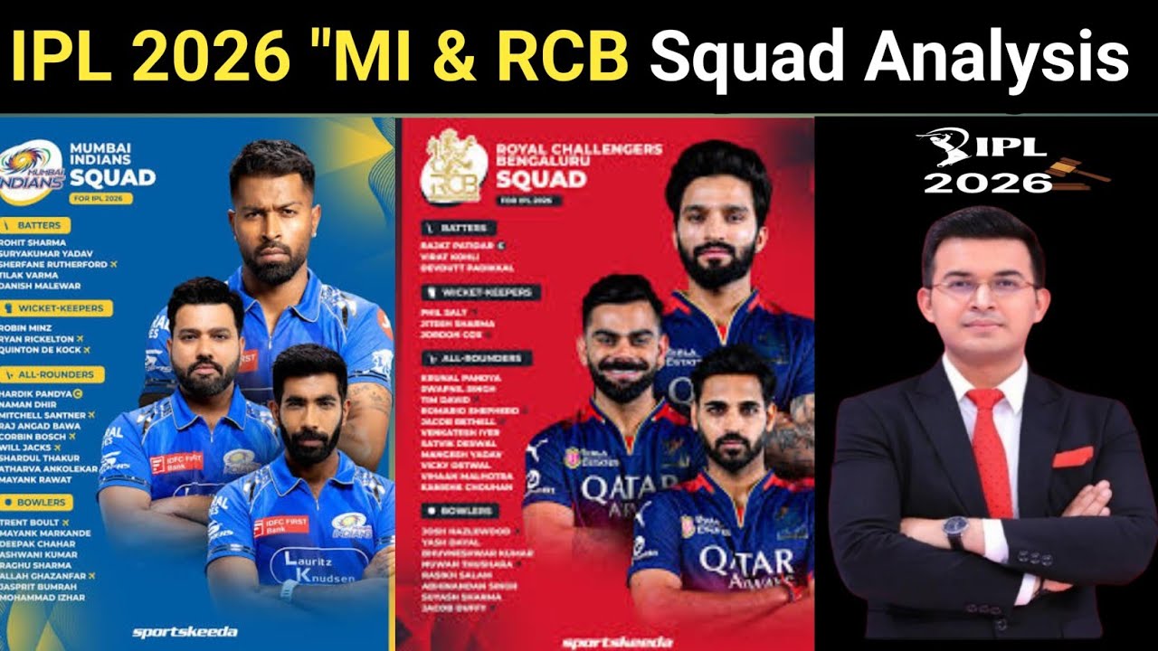 IPL 2026 MI & RCB Squad Analysis: RCB & MI FInal squad Analysis:MI & RCB Final squad analysis